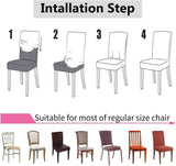 Velvet Stretch Removable Dining Chair Cover Covers Home Seat Slipcover (Black)