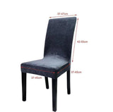 Velvet Stretch Removable Dining Chair Cover Covers Home Seat Slipcover (Wine Red)