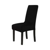 Velvet Stretch Removable Dining Chair Cover Covers Home Seat Slipcover (Black)