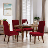 Velvet Stretch Removable Dining Chair Cover Covers Home Seat Slipcover (Wine Red)