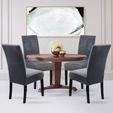 Velvet Stretch Removable Dining Chair Cover Covers Home Seat Slipcover (Dark Grey)