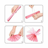 12  Tissue  Pompoms  (Pink + Hot Pink+Grey)