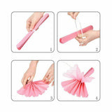 12 Tissue  Pompoms (Pink+ Light Blue+ Ivory+ Lilac )