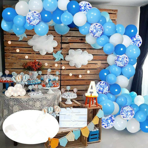 100 Balloon Arch (Blue/White)