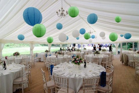 12/24 Mixed Paper Lanterns (Blue+ Green+ White)