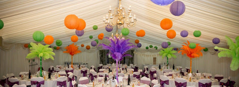 12/24 Mixed Paper Lanterns (Green+Purple+Orange)