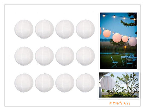 12 PCs Round Paper Lantern Paper Lanterns Lamp Shade Wedding Birthday Party