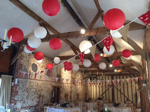 12/24 Mixed Paper Lanterns (Red +White)