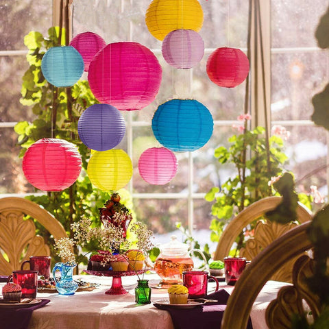 12 Mix  Paper Lanterns  (Tea Time Shade)