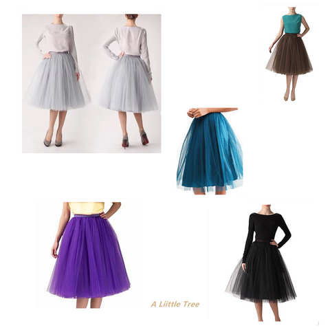 A Liittle Tree  5 Layer  Long  lady Girl Tutu Skirts