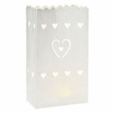 10 Heart Luminary Candle Bags Paper Lanterns Christmas Xmas Snowman Party Decoration