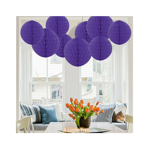 9 Purple Honeycomb Pompoms